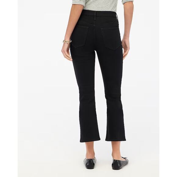 J.Crew Factory Mid-Rise Flare Crop Jean In All-Day Stretch In Black Size 26 - Picture 8 of 8